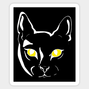 Cat face with yellow eyes Sticker